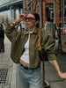 Women Green Suede Jacket Spring Long Sleeve Zipper Oversize Bomber Jackets Chic Female Street Casual Coats