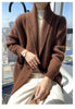 100% Wool Ladies Winter Sweater Thickening Cardigan Ladies V-neck Long Sleeve Jacket And Knitted Women Knit Cardigan Sweater