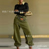 Washed Patchwork Baggy Jeans Irregular Asymmetric Wrap Front Denim Pants Women Cuffed Ankle Wide‑Leg Casual Denim Trousers