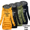 Customized Women Sweater Dress Long Sleeve Hoodie Dress Autumn Winter Casual Slim Sweater Hoodies Dress