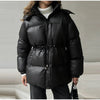 Thicken Cotton Jackets Women High Neck Long Sleeves Zipper Drawstring Warm Coats Female Winter Solid Loose Outwears