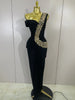 Women Elegant Shiny Diamond Sexy One Shoulder Long Bodycon Bandage Dresses Celebrity Evening Party Nightclub Wedding Guest Dress
