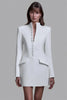Long Sleeve Single-breasted Sexy Mini Blazer Dress Women Turtleneck Two Pocket Club Party Blazers Dress Office Lady