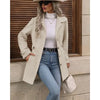 Autumn/Winter Women's Casual Coat Flattering Loose-Fit Notched Lapel Single-Row Multi-Button Mid-Length Wool Blazer