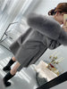 Woolen Coat Oversize Ladies Outerwear Winter Women Natural Fox Fur Collar Cuffs Jacket Hood Cashmere Wool