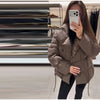 Buttoned Tie-Waist Stand Collar Puffer Jacket Solid Long Sleeve Winter Cozy Warm Women Outerwear Chic Casual Lady Coat