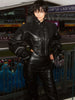 High Street PU Jacket Woman Zip Button Turtleneck Full Sleeve Navel Exposed Girls Motorcycle Style Classic Clothing