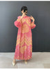 Vintage Chic Printting Straight Pleated Women's Dress Hand-Cranked Floral Long Dresses Spring Clothing 2DB6498