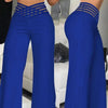 Women's Hollowed Out Waist Belt High Waisted Large Size Pants Casual Straight Tube Loose Wide Leg Pants