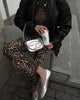 Vintage Leopard Print Denim Jean Women Y2K Casual High Waist Straight Pencil Long Pants Harajuku Streetwear Chic Female Trousers