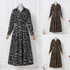 Spring Dress Long Sleeve Solid Color Elegant Maxi Dresses For Women Casual V Neck Shirt Party Long Dress Robe Femme