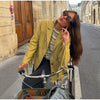 Faux Leather Fringe Women's Blazer Jackets Lapel Long Sleeve Single Breasted Tassel Jacket Vintage Casual Outerwear Coat