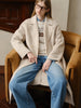 Stylish Women's Petite Wool Overcoat with Suit Lapel Winter 100% Wool Coats Suit Collar Long Winter Coat