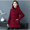 2026New Autumn Winter With Velvet Cotton-padded Jacket Women Mid-Aged Mother Hooded Floral Plus Velvet Warm Parkas Coat Female
