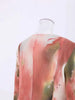 Chic Print Pleated Women's Dresses Color-block Design Round Neck Lantern Sleeves Long Dresses Spring 2AA4759