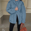 Drawstring Waist Button Women Cargo Jacket Long Sleeve Pockets Spring Casual Female Coat Street Commute Lady Outwear Tops
