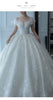 Princess Sexy Crystal Beaded Wedding Dress Puff Tulle White Gown Bride Pregnant Women's Gown with Trailing