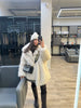 Thick Cotton Winter Fur Coat Women Suit Collar White Medium Long Fox Fur Overcoat Fury Plush Jacket