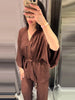 Women's Trousers Sets V-neck Crinkle Wave Texture Lace Up Tops High Waist Straight Trousers Street Office Lady Partywear
