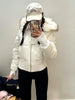 Women's Cotton Jacket Fur Collar Zipper Slim Waist Pocket Warm Thicken Coat Autumn Winter Hooded Jacket Lady Outwears