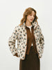 Jacket Women Winter Faux Lamb Wool Fleece Stand Collar Loose Patterned Retro Jacket Women'S Wear