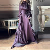 Women's Party Dresses High Waist Pleat Lady Casual High Collar Layered Banquet Dress Elegant Long Sleeve Evening Dress