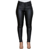 Locomotive Wind Leather Pants High Waist Solid Black Slightly Flared Pants For Women Comfortable Stretchy Trousers All-Match
