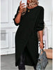 Womens Long Knitted Sweater Dress Autumn Winter Warm Fur Jumpers Casual Solid Loose Knit Midi Dress Lady Work Pullovers