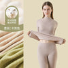 Women's Cashmere Silk Thermal Underwear Thermal Tops Warm Pants Thickened Solid Color Half Turtleneck Long Sleeve Winter Clothes