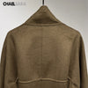 Women's Wool Blend Coat High Neck Belted Wrap Jacket Elegant Long Sleeve Warm Outerwear for Autumn Winter