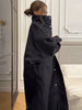 Elegant Minimal Trench Coat Sophisticated Office Commute Loose Long Maxi Overcoats Ladies Autumn Daily Street Fall Outerwear