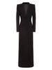 Women Black Single Button X-Long Elegant Blazer Lapel Long Sleeve Jacket Tide Autumn 31A0819