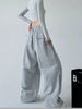 Harajuku Wide Leg Sweatpants Women Streetwear Baggy Oversize Gray Sports Pants Woman Drawstring Casual Joggers Trousers