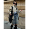 Solid Stand Collar Trench Coats Women Elegant Long Sleeve Double-breasted Belt Jacket Autumn Lady Commuting Outwear