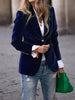 Women's Gold Velvet Blazer, Office Lady Spring Autumn Foreign Atmosphere, Red Blazers Suit, OL Professional Wear