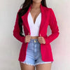 Formal Blazer Women Office Work Set Pocket Jacket Coat Loose women wear Women Blazer Casual Long-sleeved Top Solid Color Suit