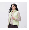 Women Down Vest Thermal Warmth Lightweight 90 Percent Down Fill Slim Fit Stand Collar Layering Solid Color