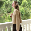 Tweed Short Coats for Women French Camel Wood Ear Collar Bead Autumn Retro Quality Jackets 2243185796