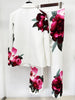 High Street Designer Runway Suit Set Women's Floral Printed Blazer Flare Pants Suit 2pcs