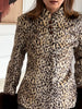 Women Leopard Print Stand Collar Waist Cinched Faux Fur Short Coat Fluffy Cuff Outerwear Winter Ladies Warm Furry Jacket