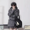 Japan Jk Wool Jackets Solid Loose Thickend Lapel Spring Jacket Korean Preppy Casual Coats Female Tops