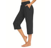 Casual Loose Elastic Pocket Pure Color Women's Seven-Foot Pants Simple Design Comfortable Fit Long Trousers