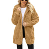 Autumn Winter Women Hooded Plush Velvet Jacket Cardigan Coats Oversized Up Fuzzy Casual Cardigan Warm Outerwear Lady Jacket