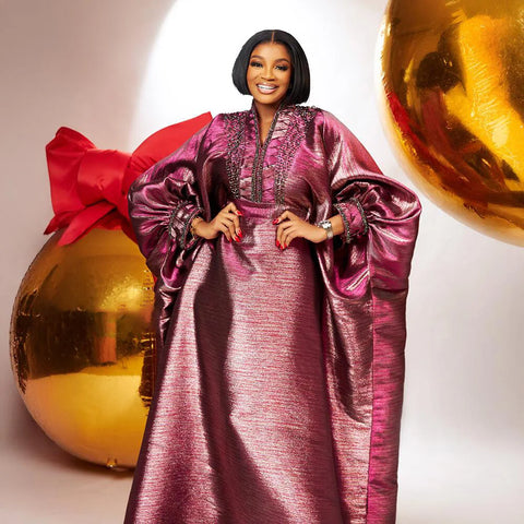 Turkey Dresses for Woman Elegant V-Neck Rhinestones Dresses for Church Boubou African Dresses