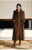 Spring Winter Long Soft Thick Warm Brown Faux Mink Fur Coat Women Elegant Chic Fluffy Overcoat