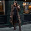 Elegant Fur Collar Hood Belt Long Cotton Jacket Women Zipper Drawstring Waist Parka Down Coat Winter Lady Warm Chic Outwear