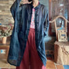 Spring Retro Print Ramie Loose Women Thin Wind Coats Leisure Long Trench Vintage Chinese Style Coat