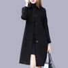 Women Wool Jacket Coat Thick Woolen Overcoat Turn Down Collar Single Breasted Vintage Outerwear Office Lady Autumn Winter