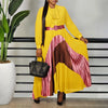 Elegant Women Dresses Bow Collar Full Sleeve Belt Waisted Ankle Length Ladies Birthday Party Dinner Dress Cloth