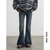 Women Jeans High Waisted Slightly Flared Slim Female Denim Pants Blue Ladies Trousers Autumn Winter